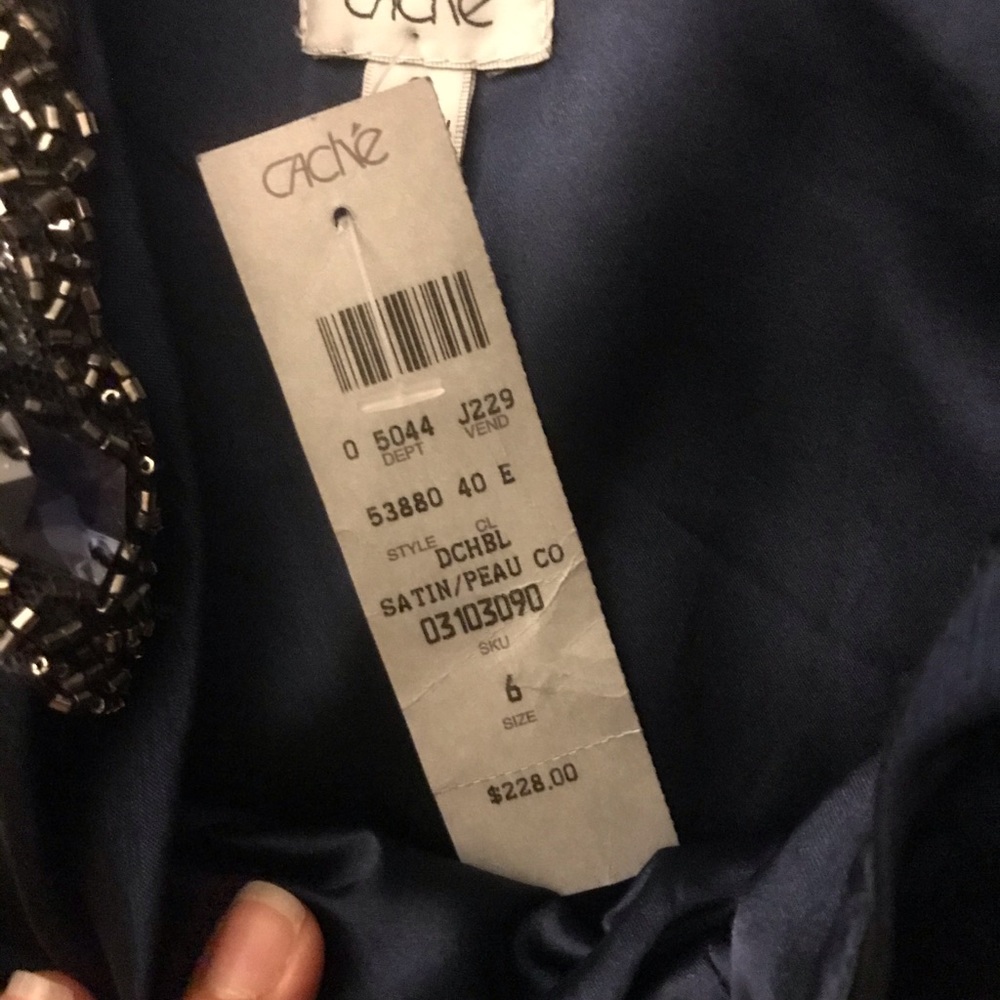 Cache satin dress . Navy blue